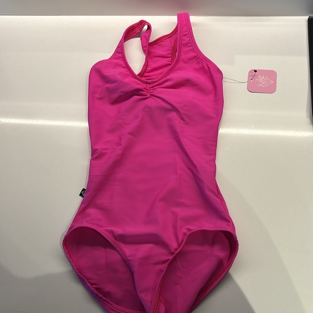 Jule Dancewear XS BRAND NEW “Radiant Leotard: Pink Lotus” Hot Pink Leotard